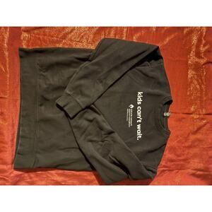 District Sweatshirt Unisex M Black Kids Cant Wait Graphic Crewneck Pullover